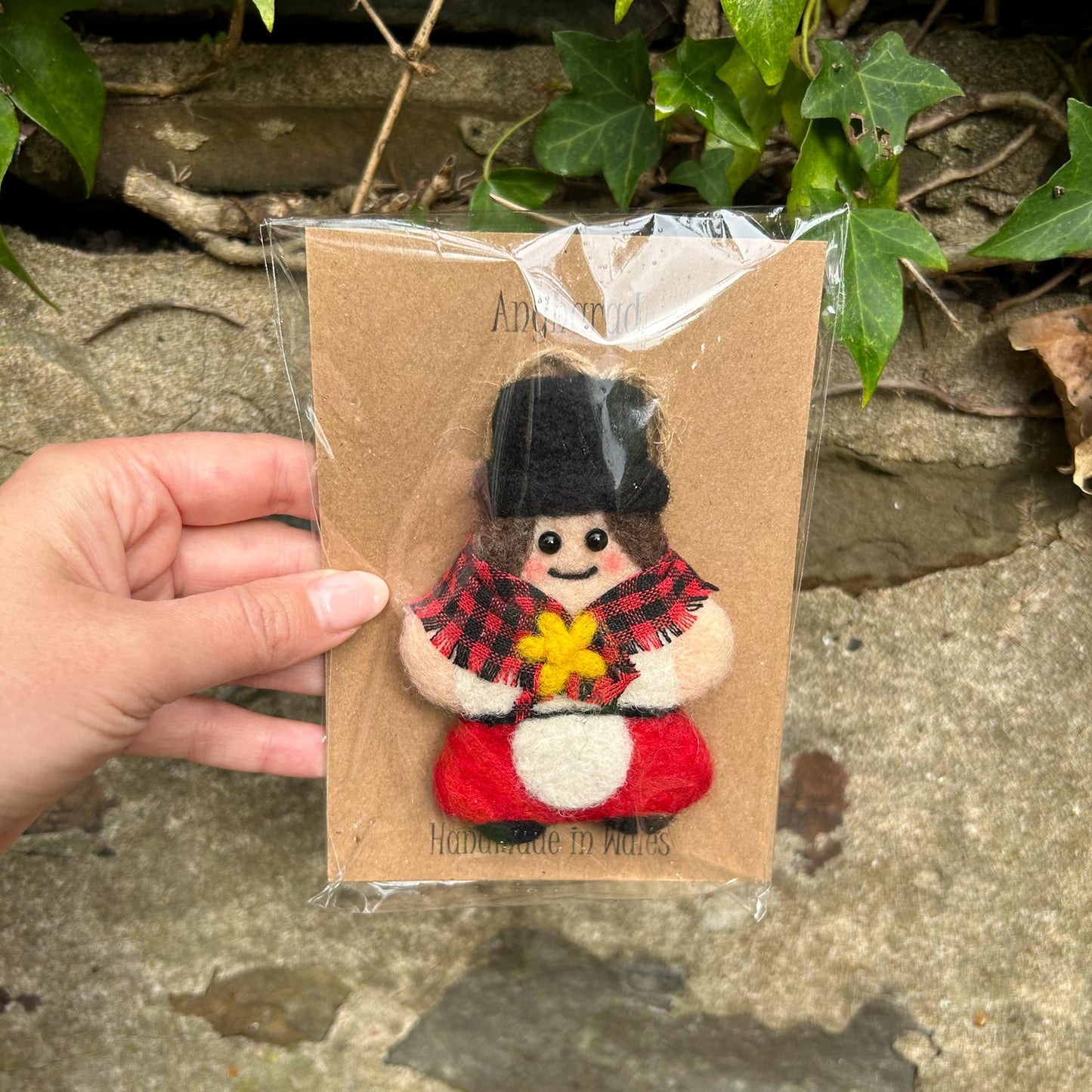 Decoration - Wool Needle Felted - Welsh Lady - Angharad