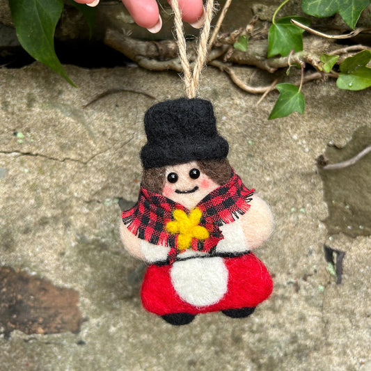 Decoration - Wool Needle Felted - Welsh Lady - Angharad