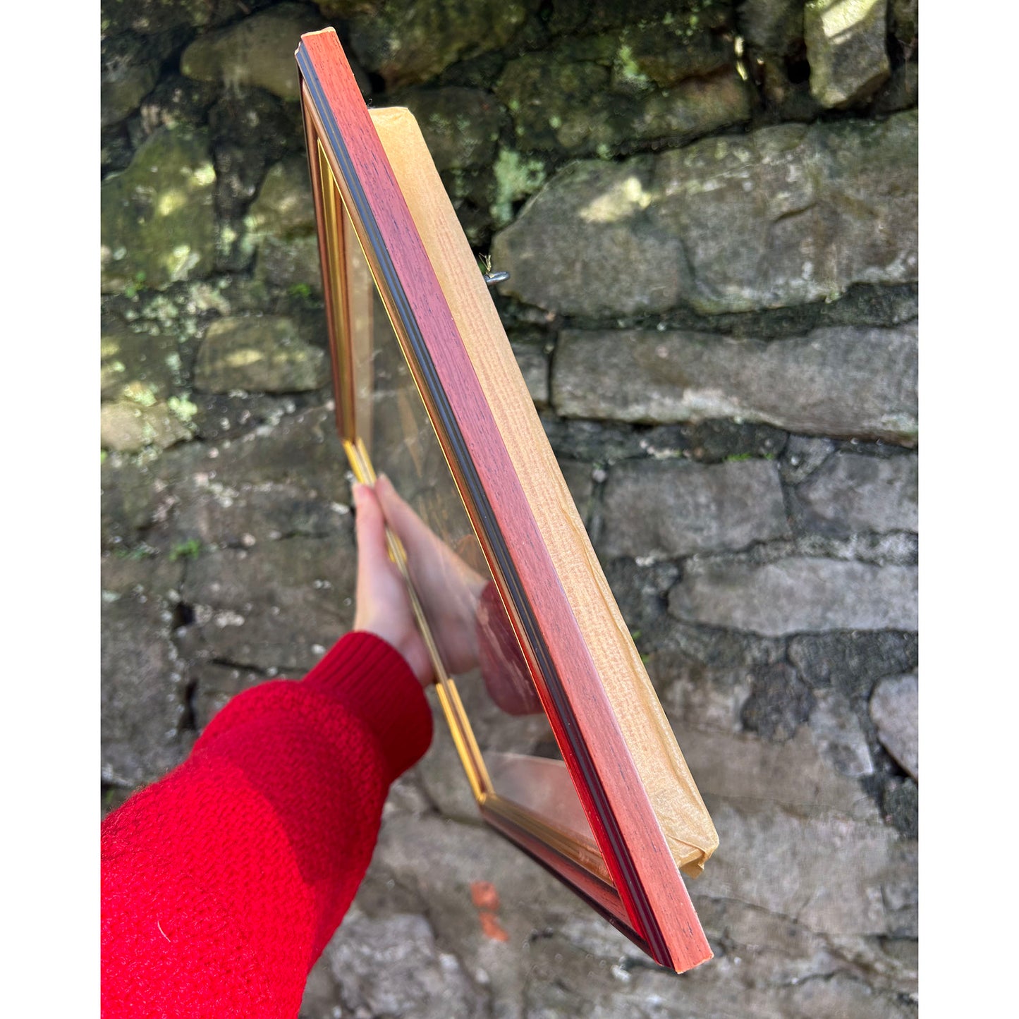 Framed 3D Print / Shadow Box - Welsh Lady Home Scene with Dog (Preloved)