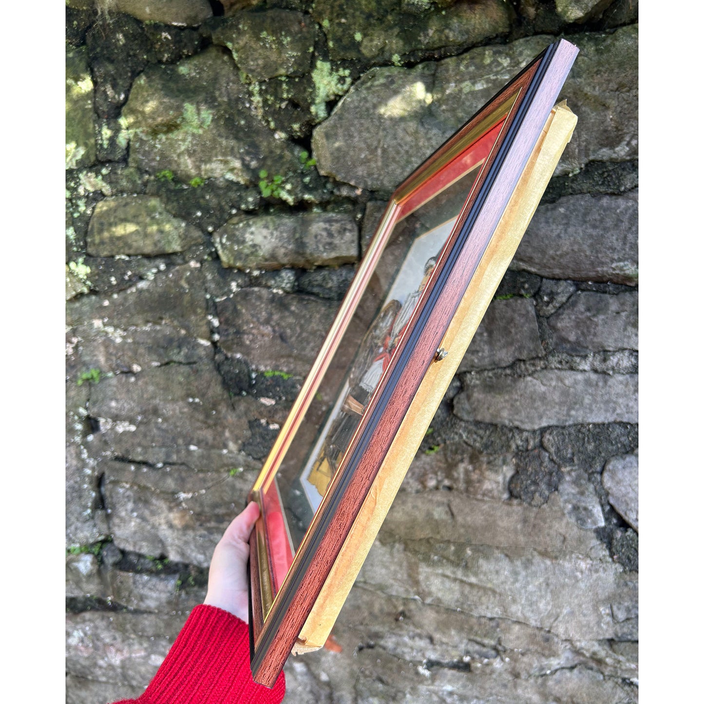 Framed 3D Print / Shadow Box - Welsh Lady Spinning Wheel (Preloved)