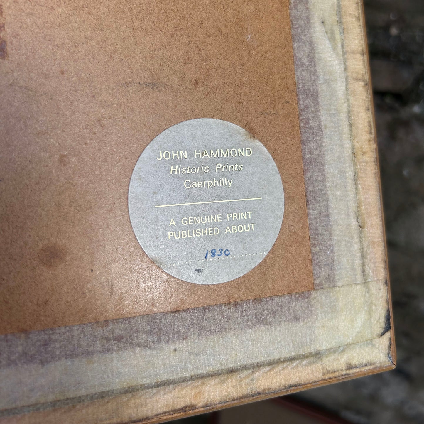 Framed Print - Cardiff Castle - Genuine Antique Print 1830 (Preloved)