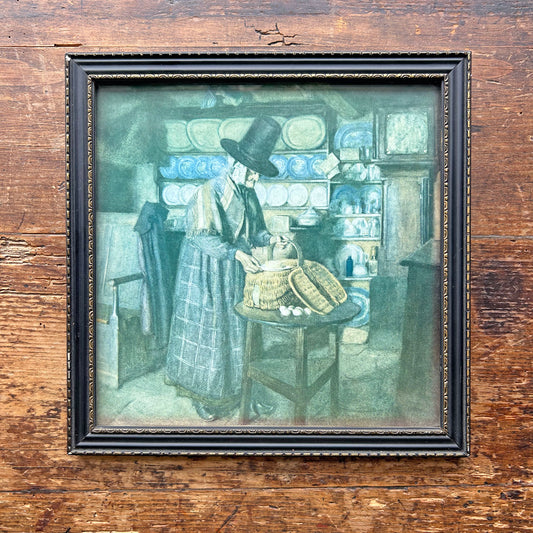 Framed Print - Market Day in Old Wales - Sydney Curnow Vosper (Preloved)