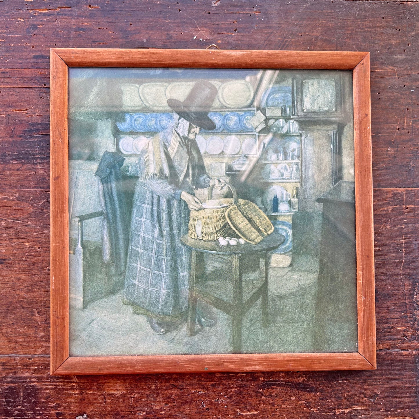 Framed Print - Market Day in Old Wales - Sydney Curnow Vosper (Preloved)