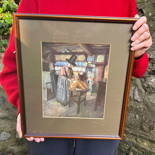 Framed Print - Market Day in Old Wales - Sydney Curnow Vosper (Preloved)