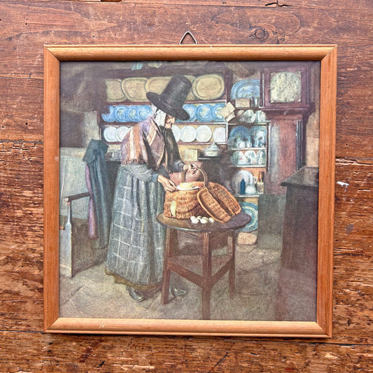 Framed Print - Market Day in Old Wales - Sydney Curnow Vosper (Preloved)