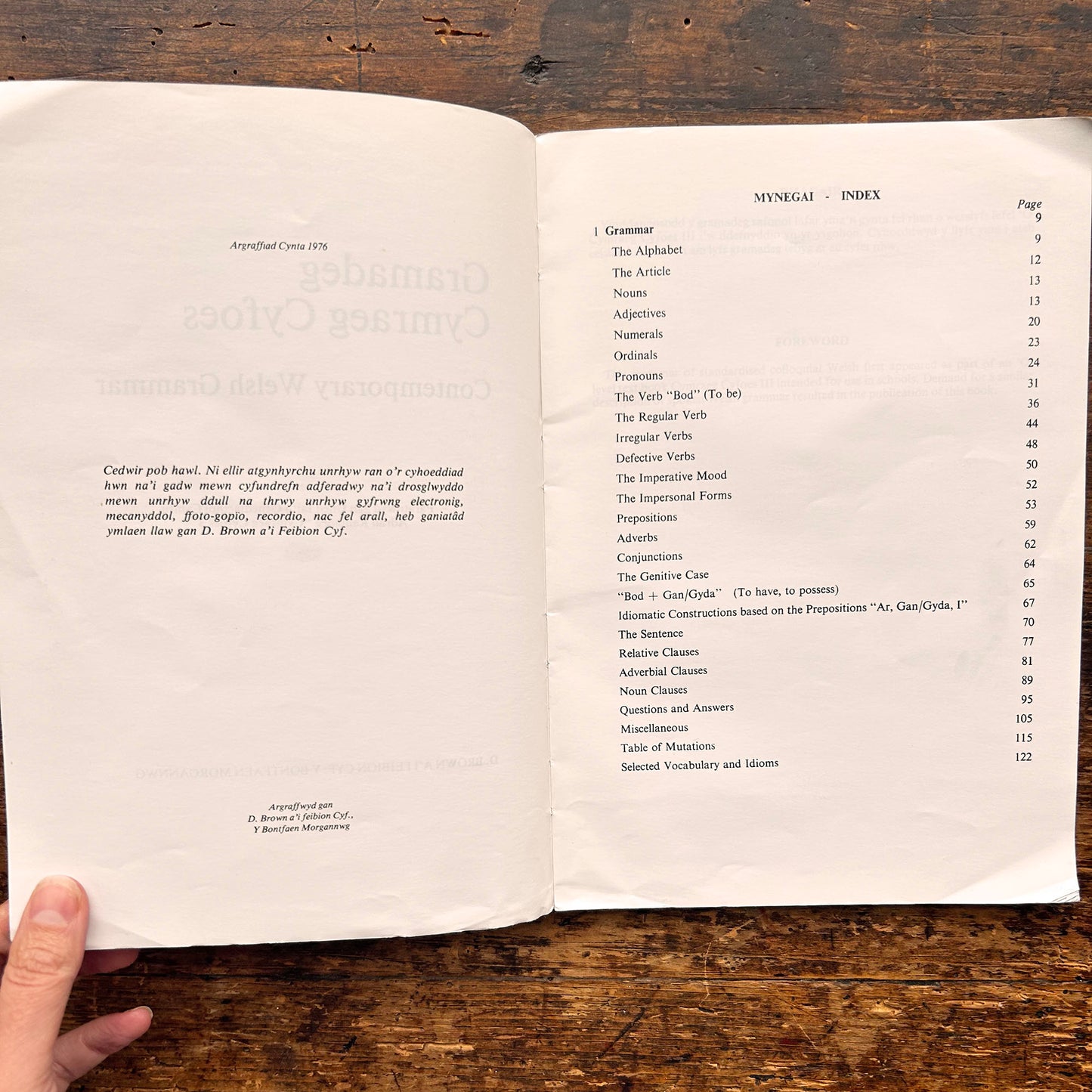 Gramadeg Cymraeg Cyfoes: Contemporary Welsh Grammar 1976 (Preloved)