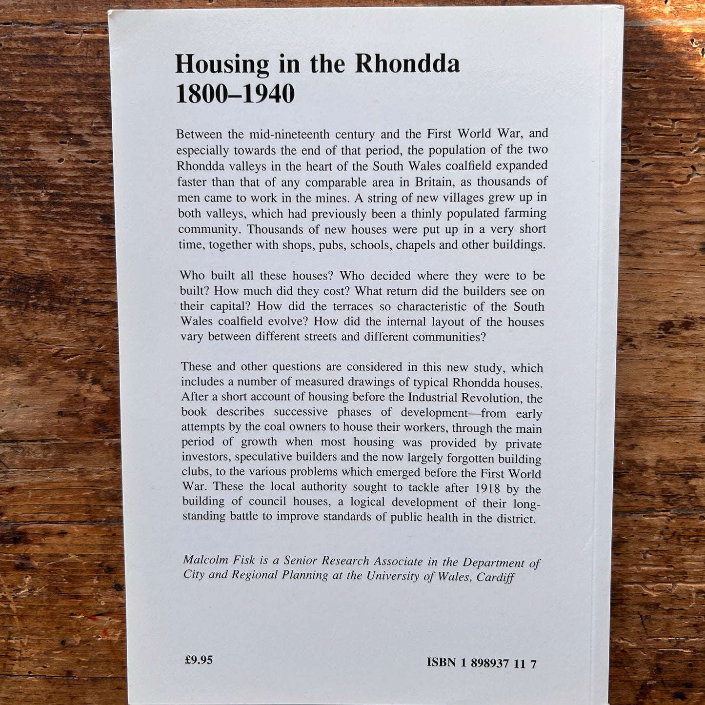Housing in the Rhondda 1800 - 1940 - Malcolm J. Frisk - (Preloved)