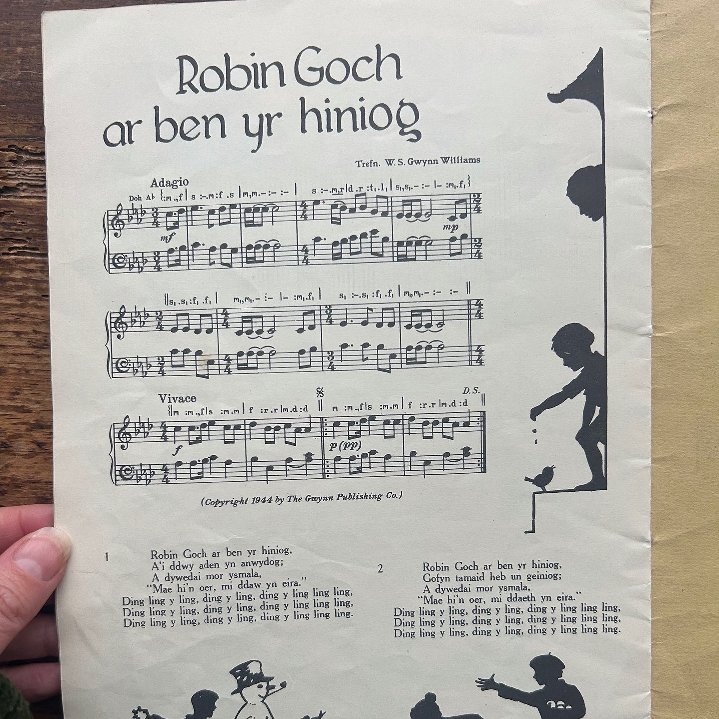 Hwiangerddi Cymru / Welsh Nursery Songs - 1944 (Preloved)