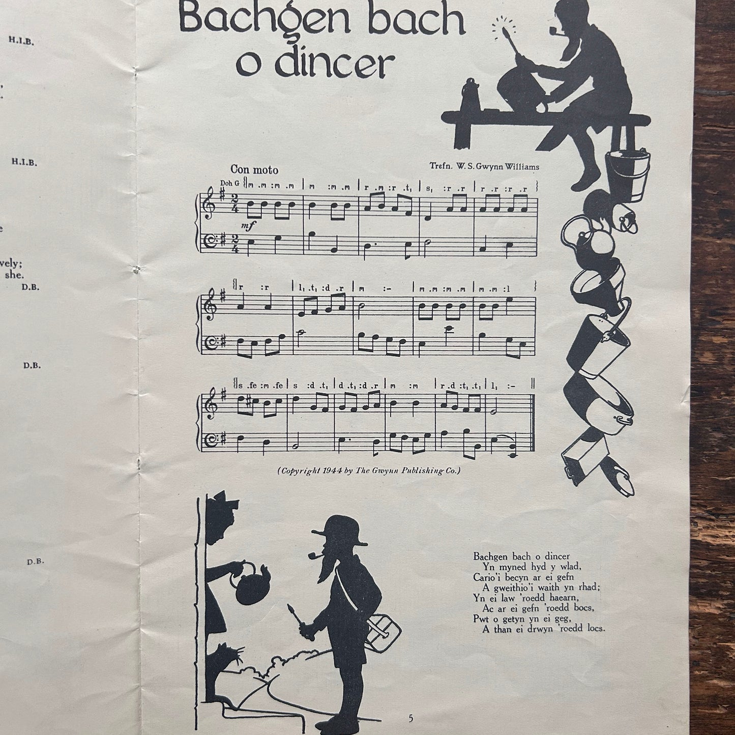 Hwiangerddi Cymru / Welsh Nursery Songs - 1944 (Preloved)