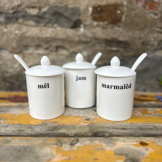 Preserve Pot Set - Mel / Jam / Marmaled (Preloved / Like New)
