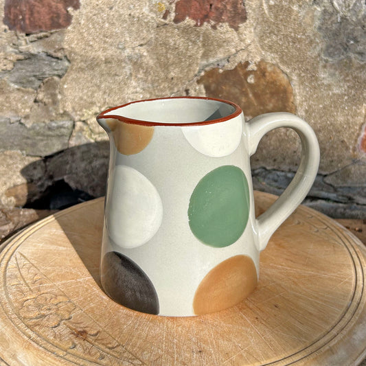 Jug - Welsh Pottery - Melin Tregywnt - Mondo Spots - Stone (Preloved)