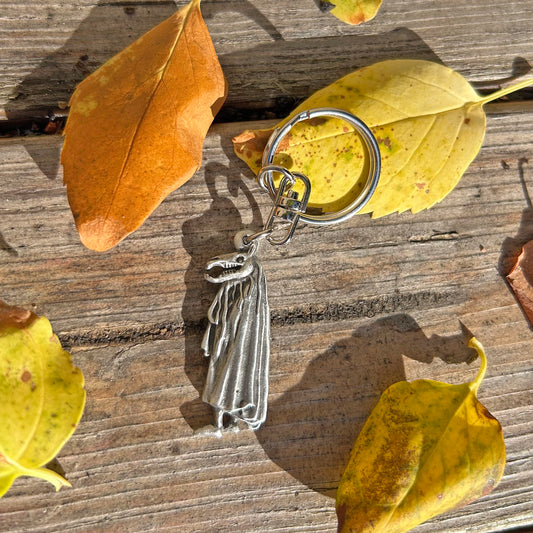 Keyring / Key Chain - Welsh Folk - Pewter - Mari Lwyd