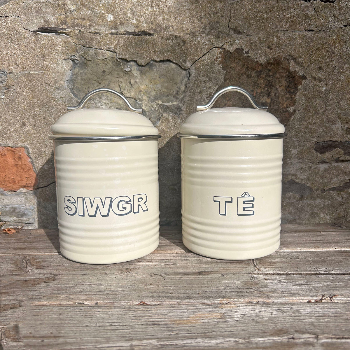 Kitchen Container Set - Te & Siwgr Tins (Preloved)