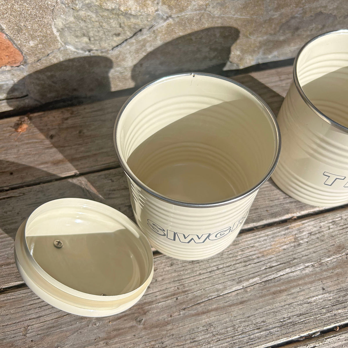 Kitchen Container Set - Te & Siwgr Tins (Preloved)