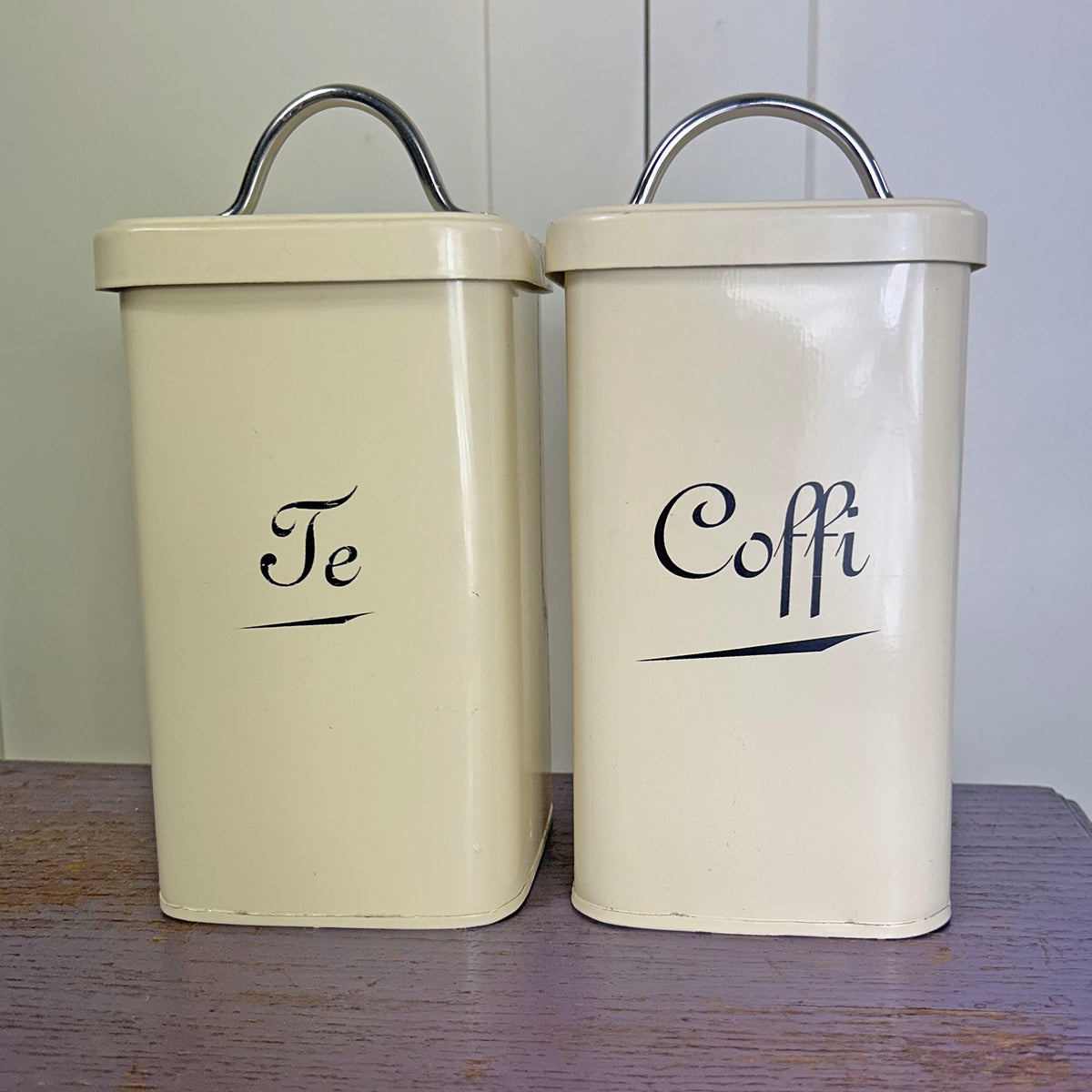 Set Cynwysyddion Cegin - Tuniau Coffi / Te / Siwgr (Wedi'i Ail-law)
