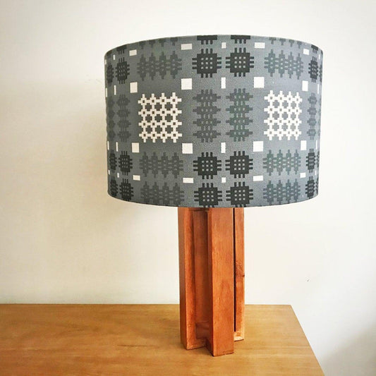 Lamp Shade - Welsh Tapestry Print - Grey - Choose Size