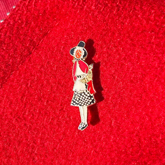 Lapel Pin / Badge - Vintage - Welsh Lady (Preloved)