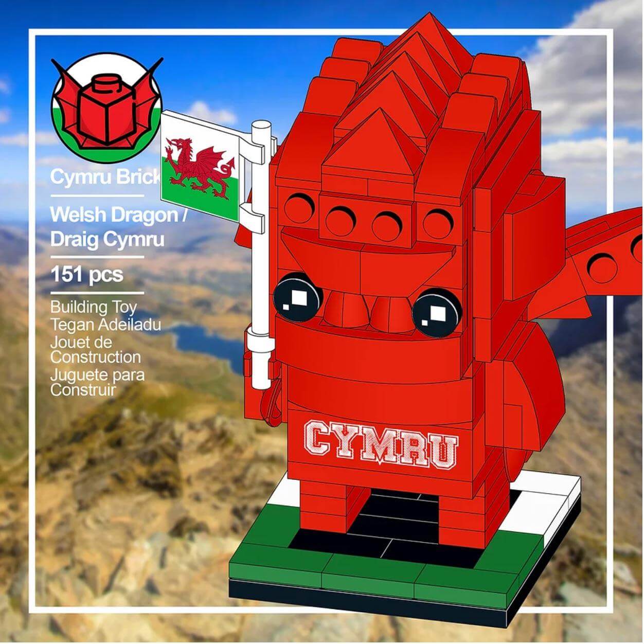 Brick Set - Cyrmu Bricks - Build Your Own: Welsh Dragon Model