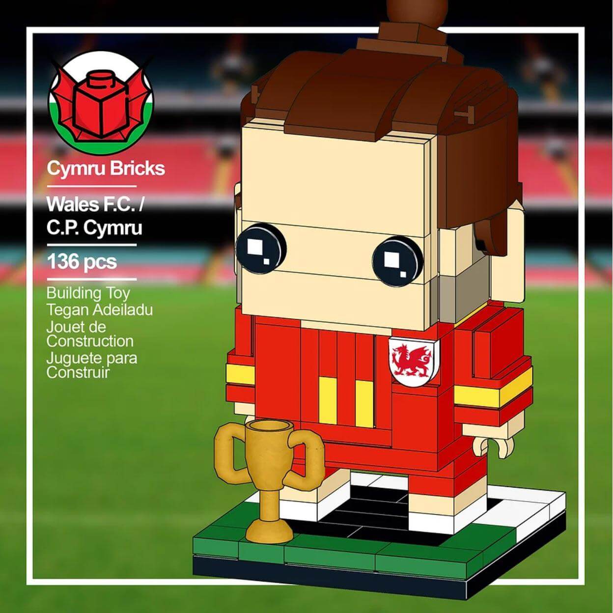 Brick Set - Cymru Bricks - Build Your Own: Welsh Football Player