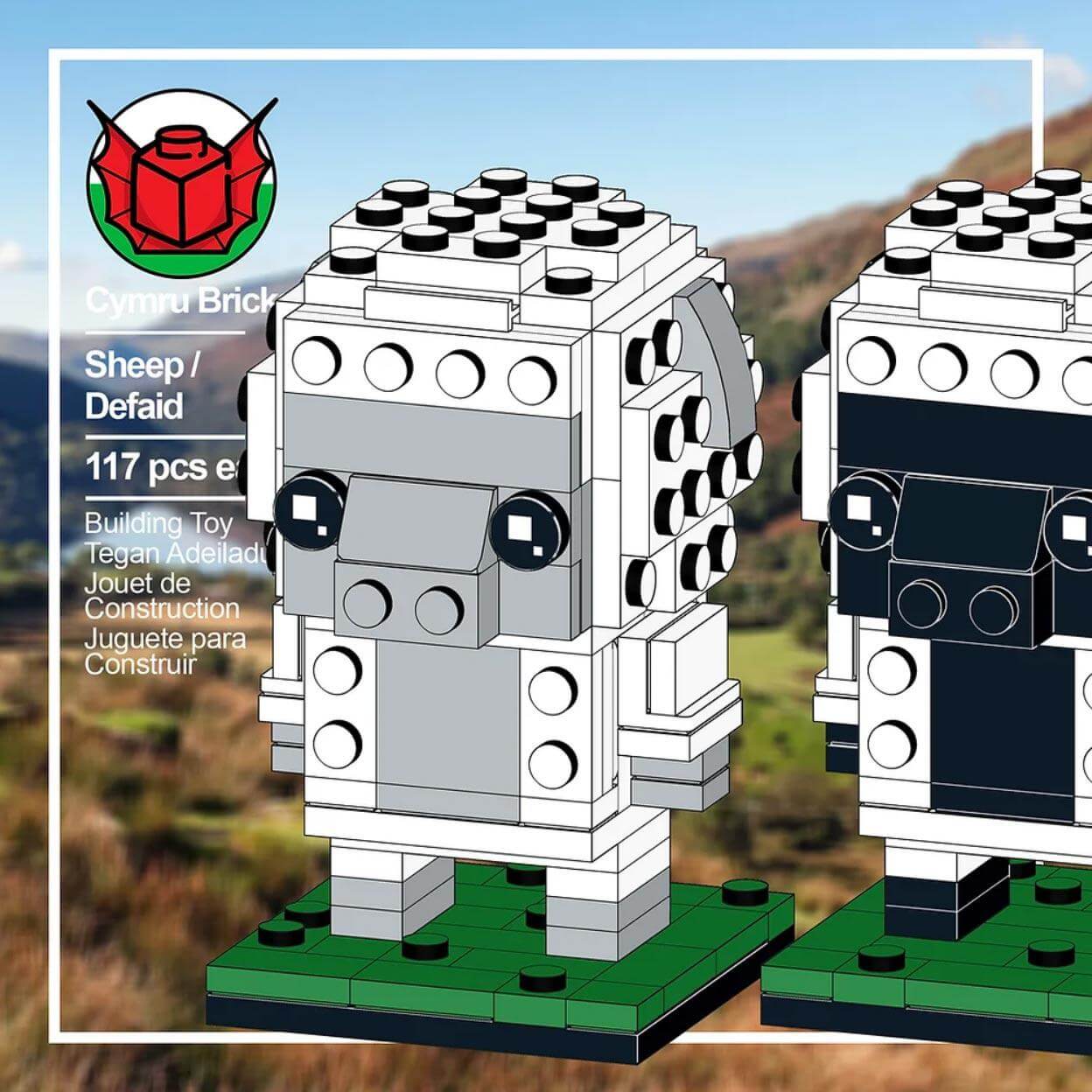 Brick Set - Cymru Bricks - Build Your Own: Welsh Sheep