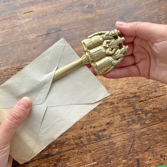Letter Opener - Antique Brass - Welsh Ladies (Preloved)