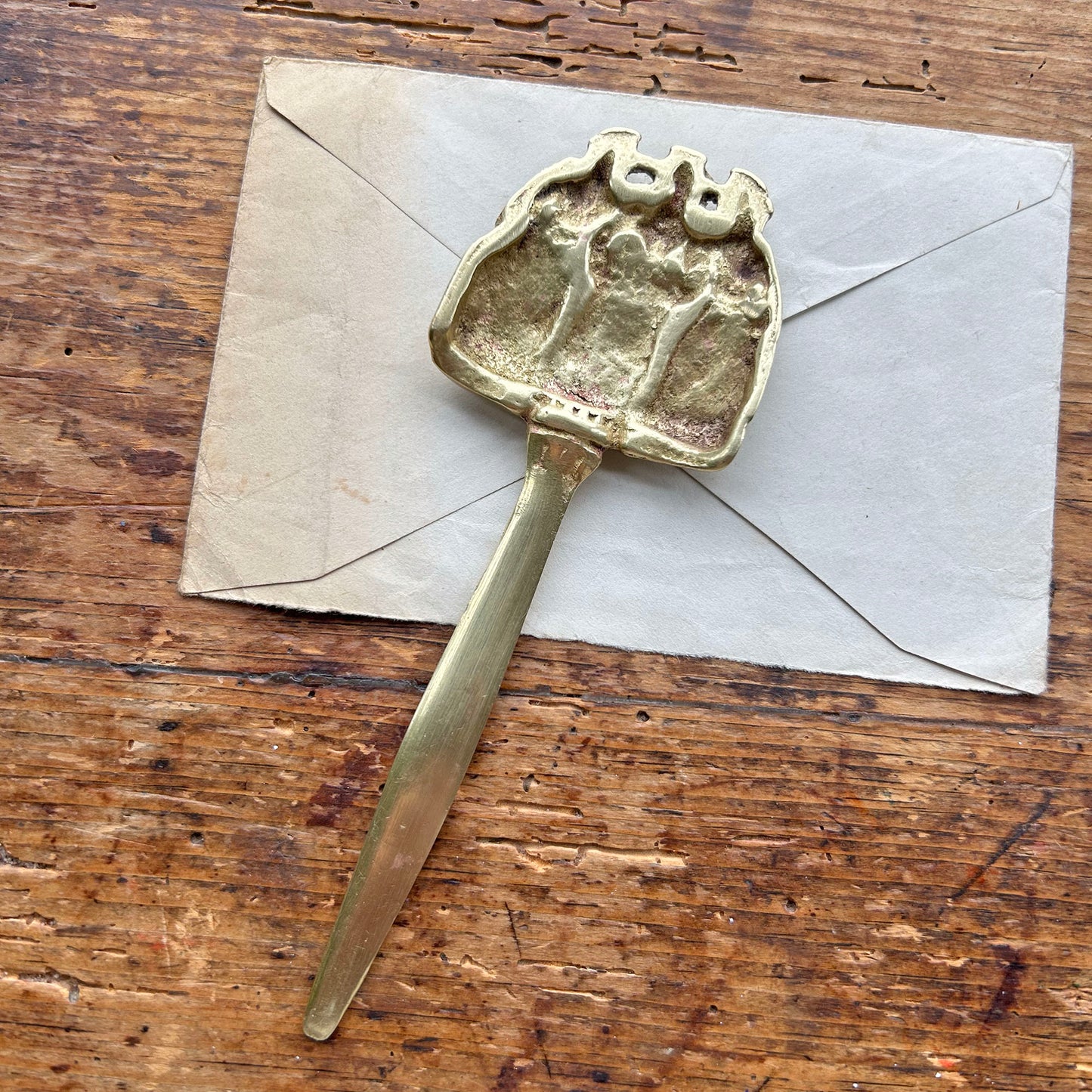 Letter Opener - Antique Brass - Welsh Ladies (Preloved)