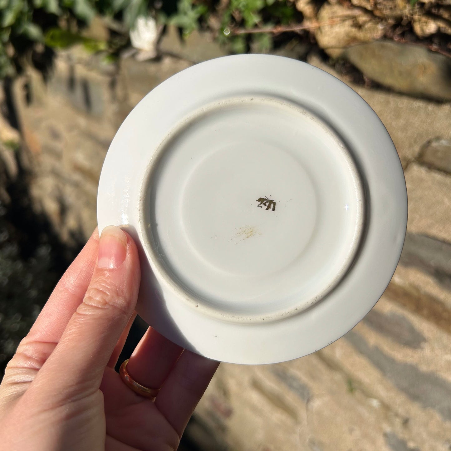 Little Cup & Saucer - Welsh Costumes - Welsh Spinning Party - Antique Souvenir (Preloved)