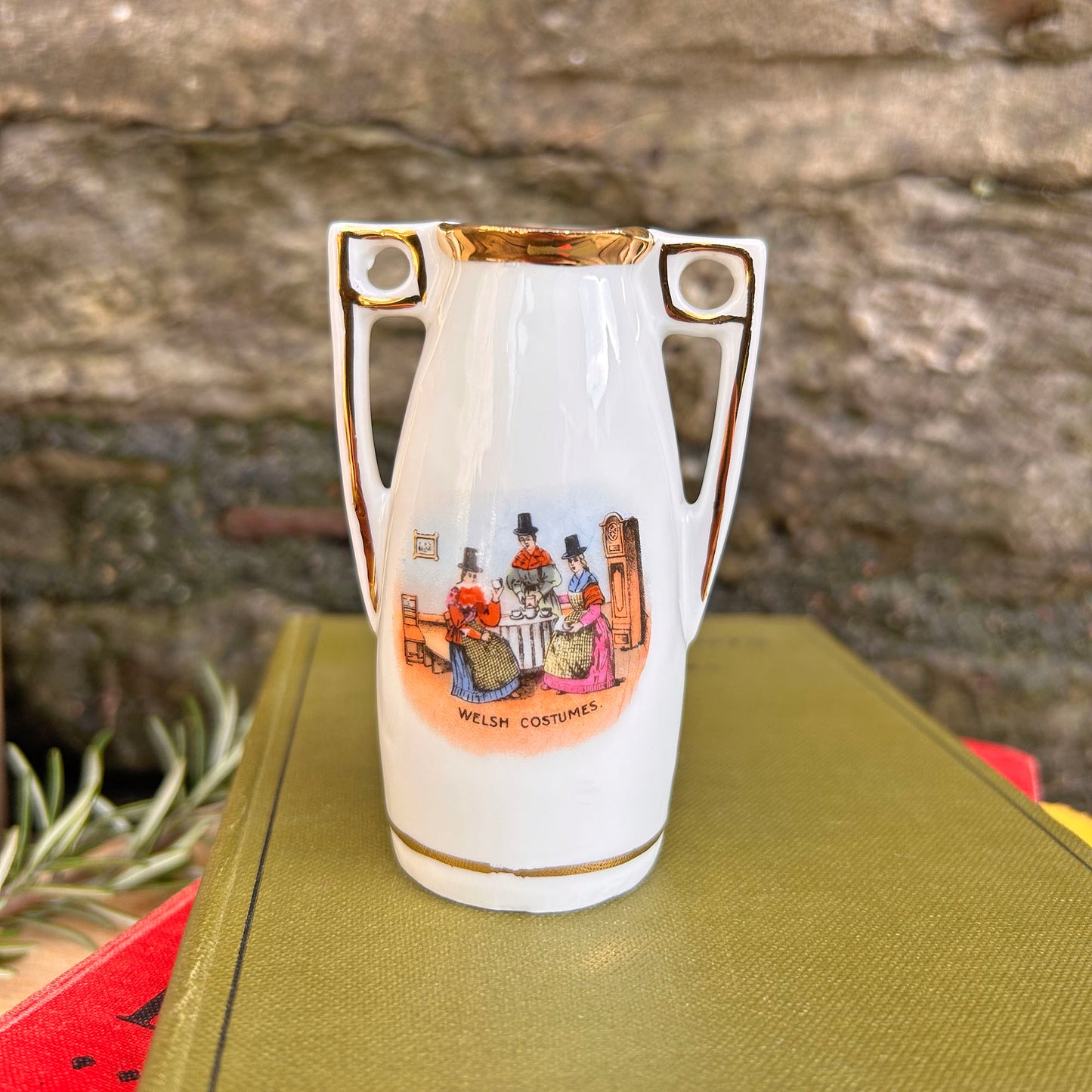 Little Ornate Vase - Welsh Costumes - Antique Souvenir (Preloved)