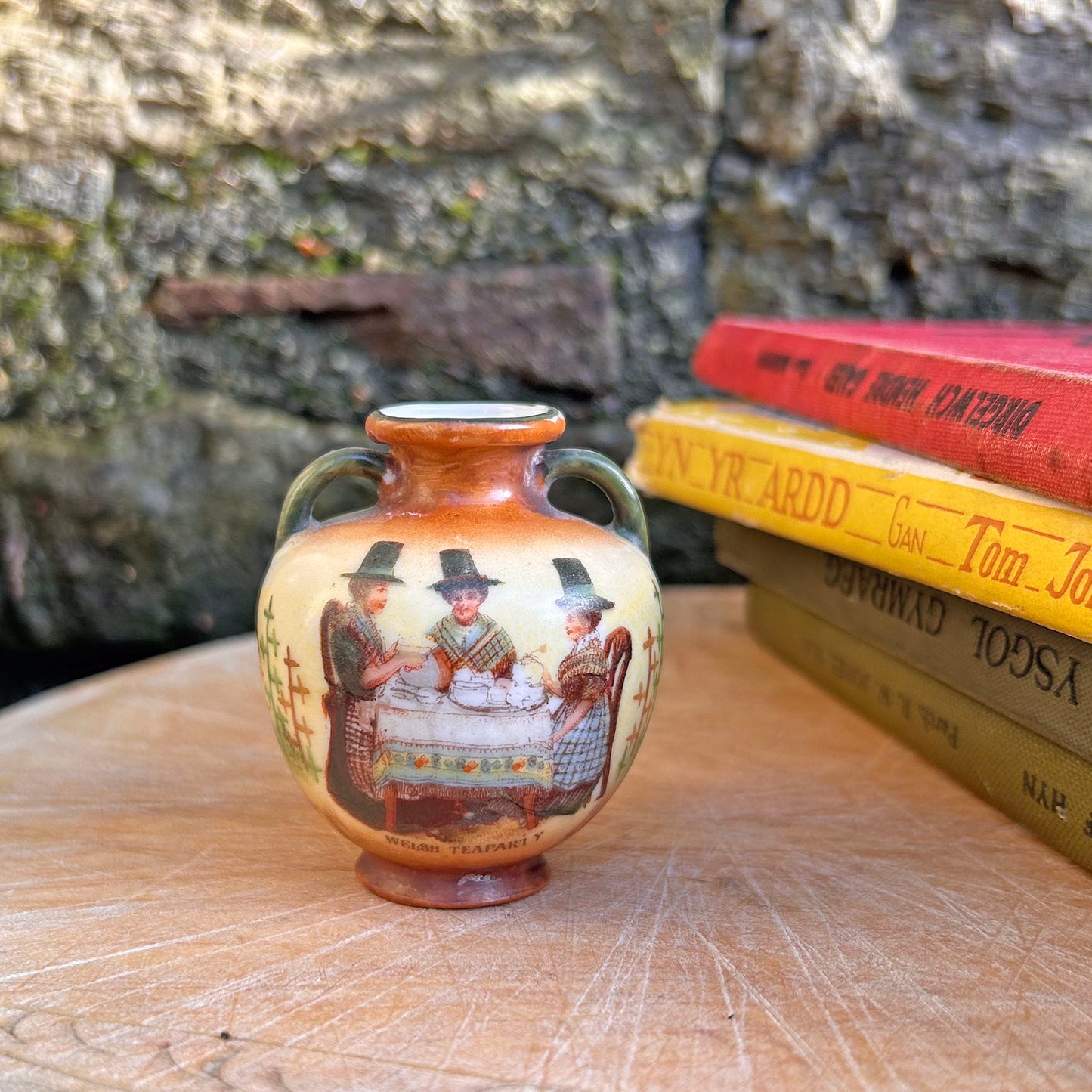 Little Pot / Vase - China - Welsh Tea Party - Antique Souvenir (Preloved)