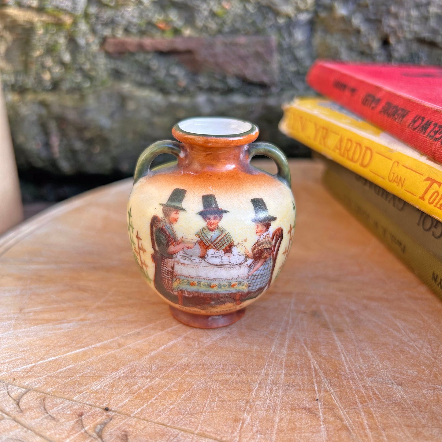 Little Pot / Vase - China - Welsh Tea Party - Antique Souvenir (Preloved)