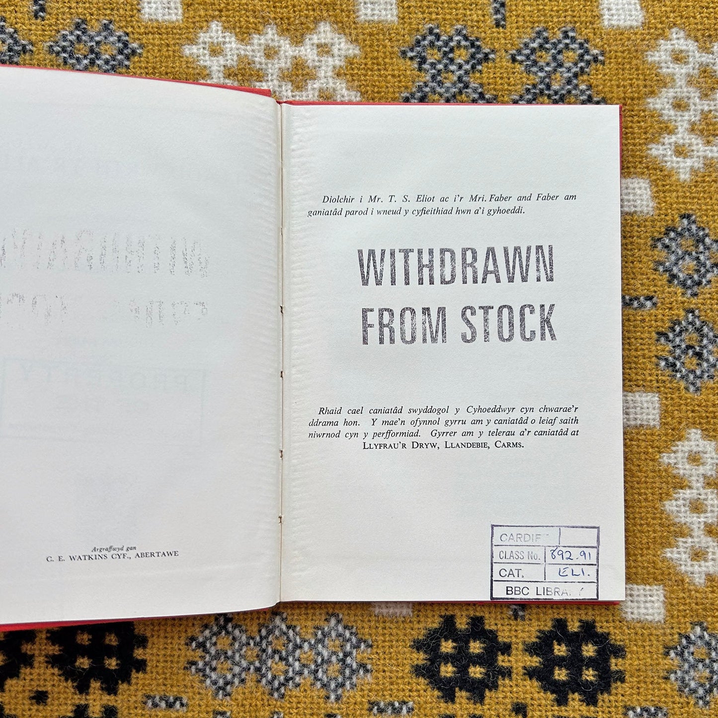 Lladd Wrth yr Allor / Murder in the Cathedral - 1949 (Preloved)