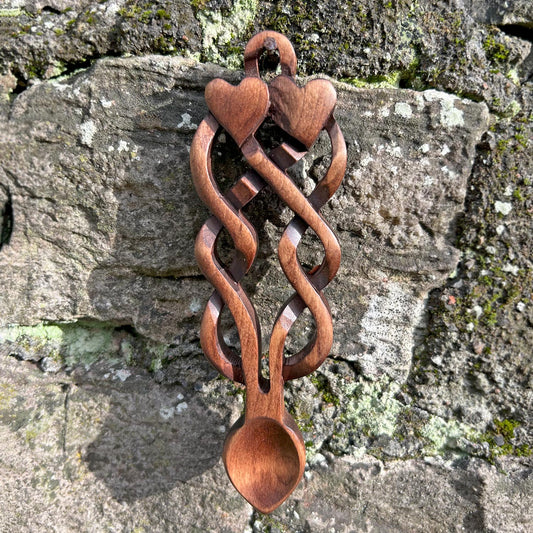 Love Spoon - Handmade - Welsh - Two Hearts Entwined