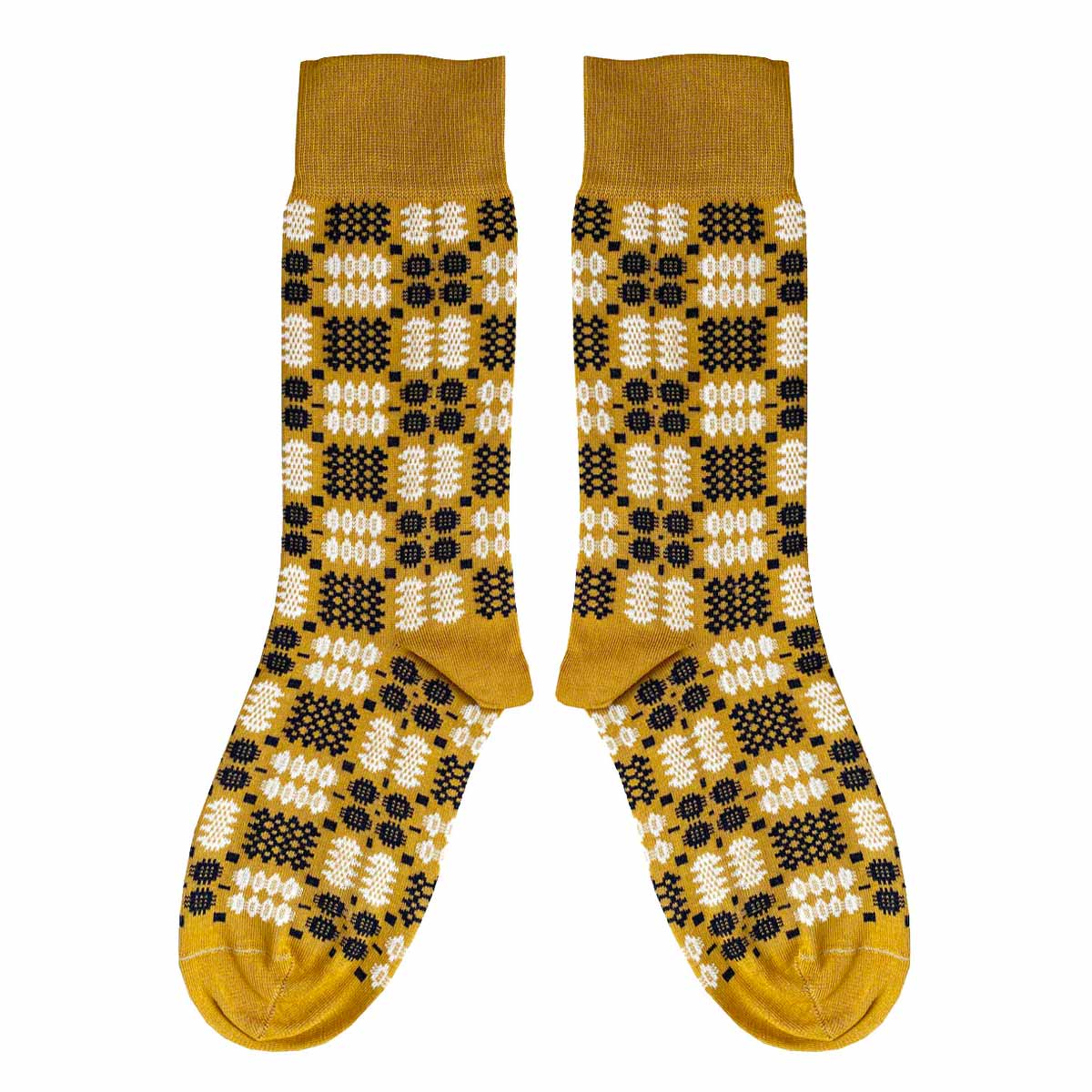 Socks - Mabli Carthen / Welsh Tapestry - Adults Unisex - Gold