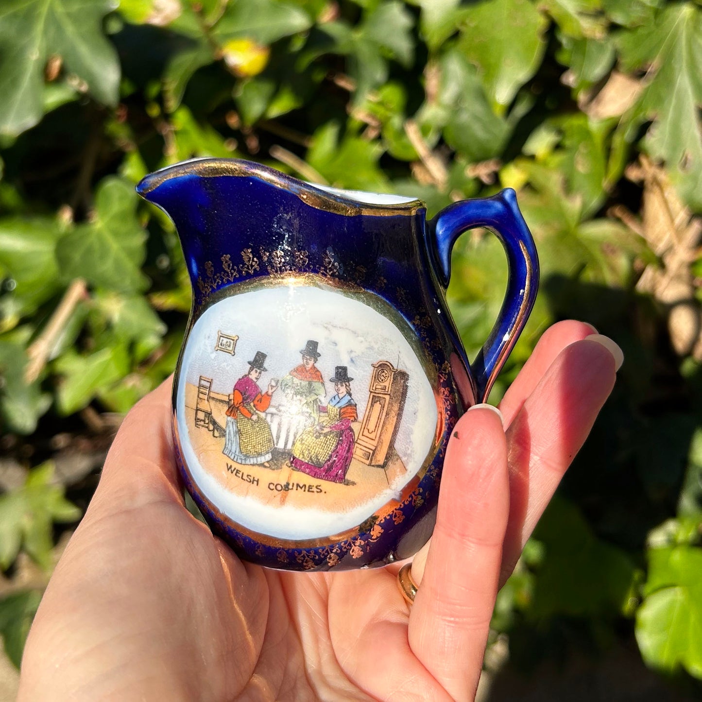 Milk Jug / Creamer - Welsh Costumes - Antique Souvenir (Preloved)