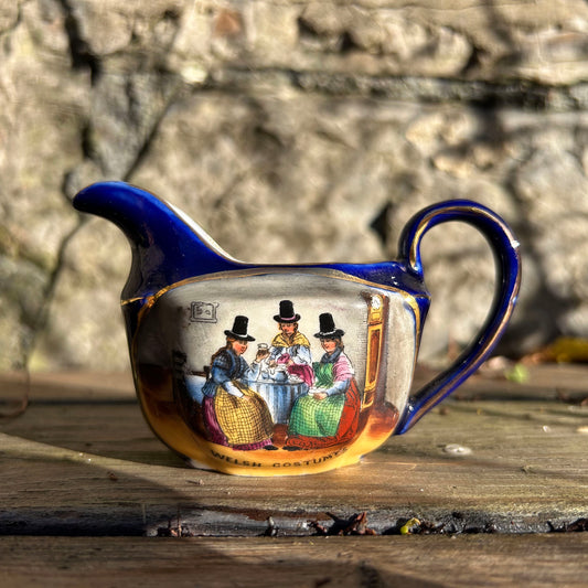 Milk Jug / Creamer - Welsh Costumes - Antique Souvenir (Preloved)