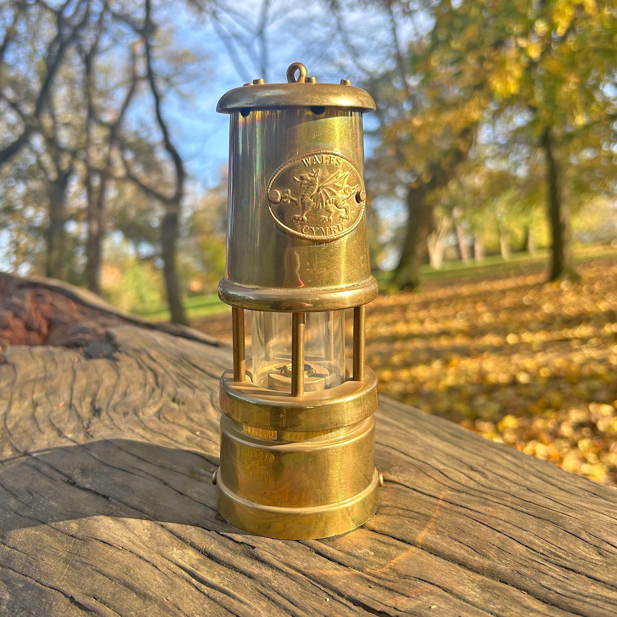 Miner's Lamp Music Box - Vintage Brass - Wales / Cymru (Preloved