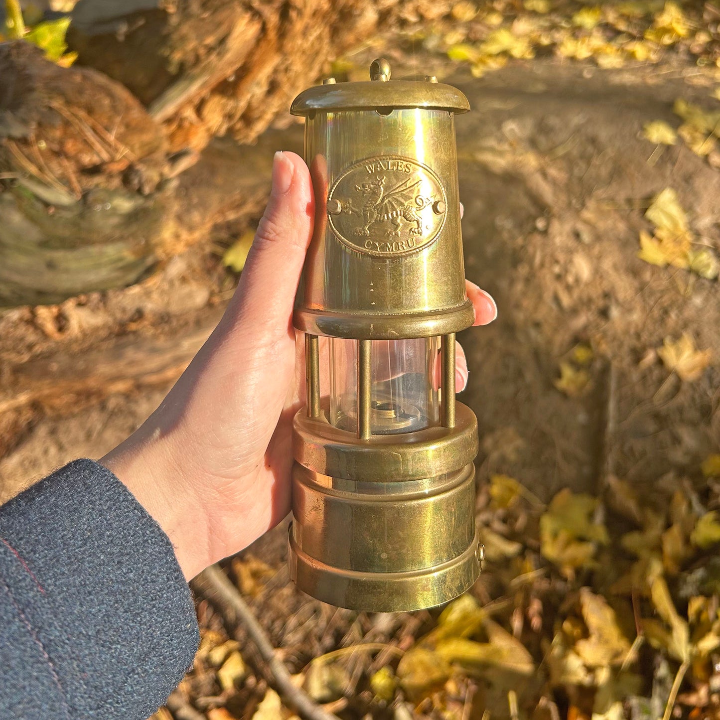 Miner's Lamp Music Box - Vintage Brass - Wales / Cymru (Preloved)