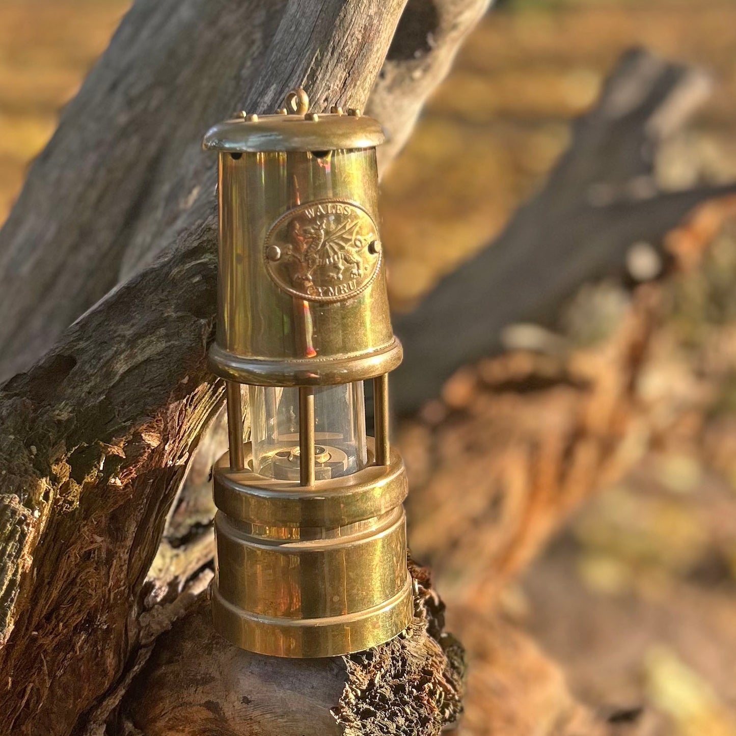 Miner's Lamp Music Box - Vintage Brass - Wales / Cymru (Preloved)