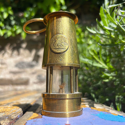 Miner's Lamp - Vintage Brass - Wales / Cymru - Small (Preloved)