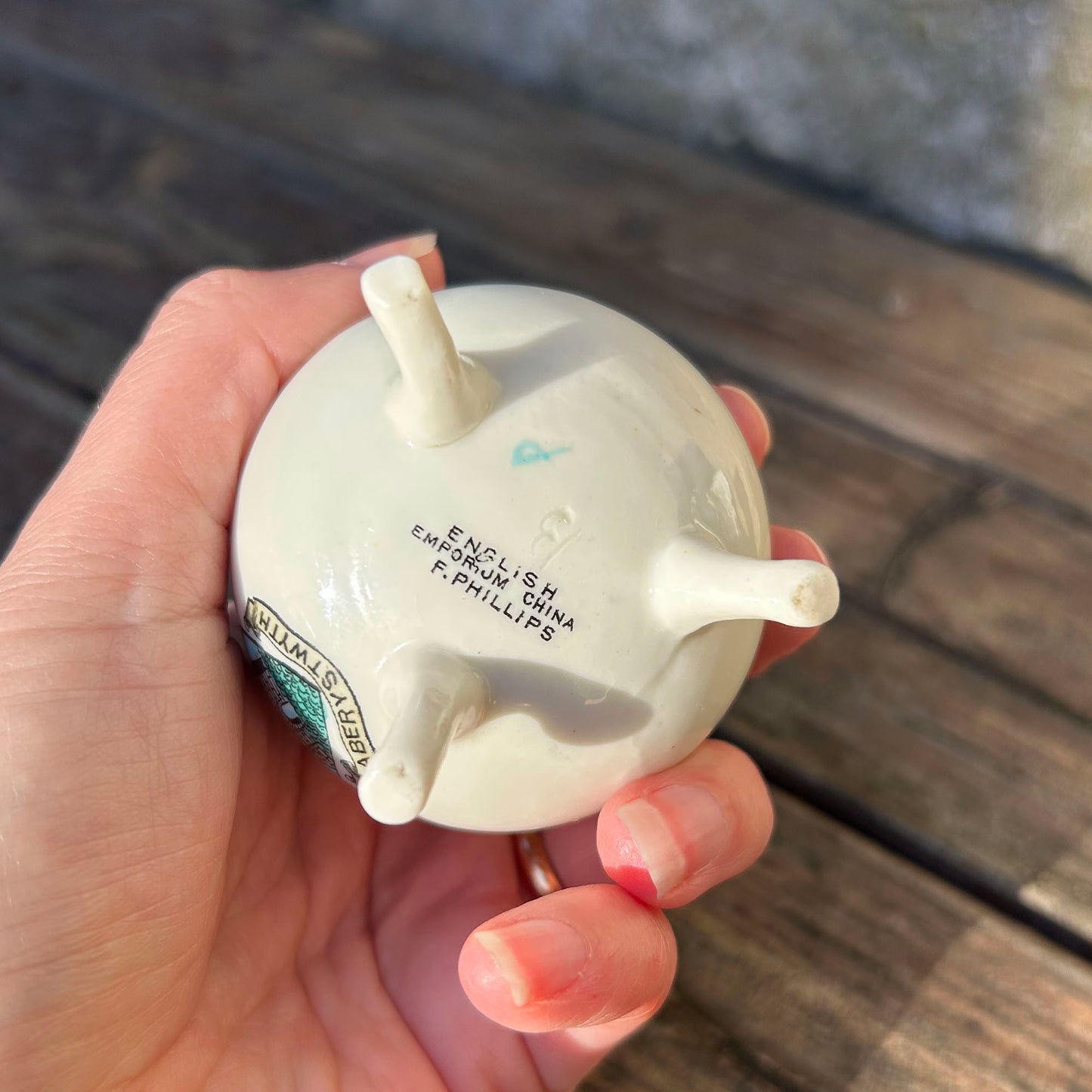 Miniature Cauldron - Crested China - Aberystwyth - Antique (Preloved)