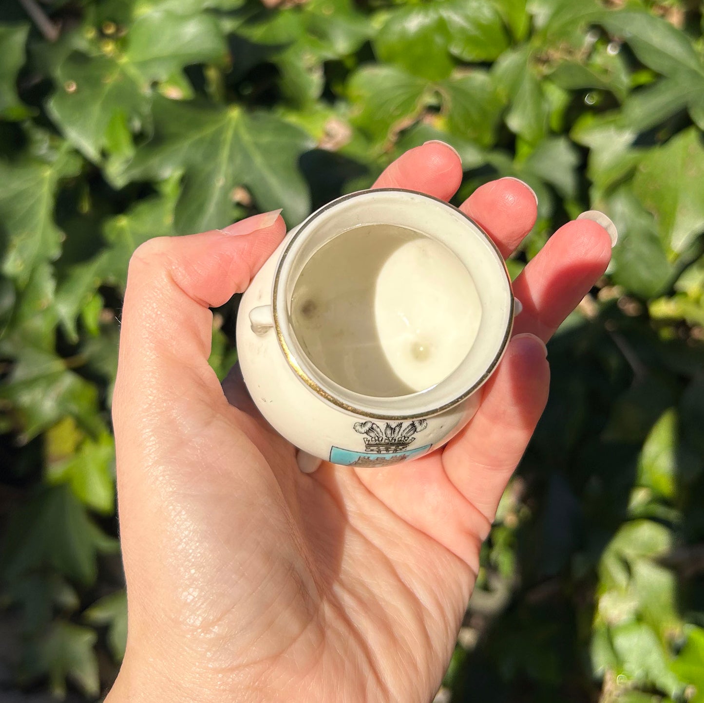 Miniature Cauldron - Crested China - Aberystwyth - Antique (Preloved)