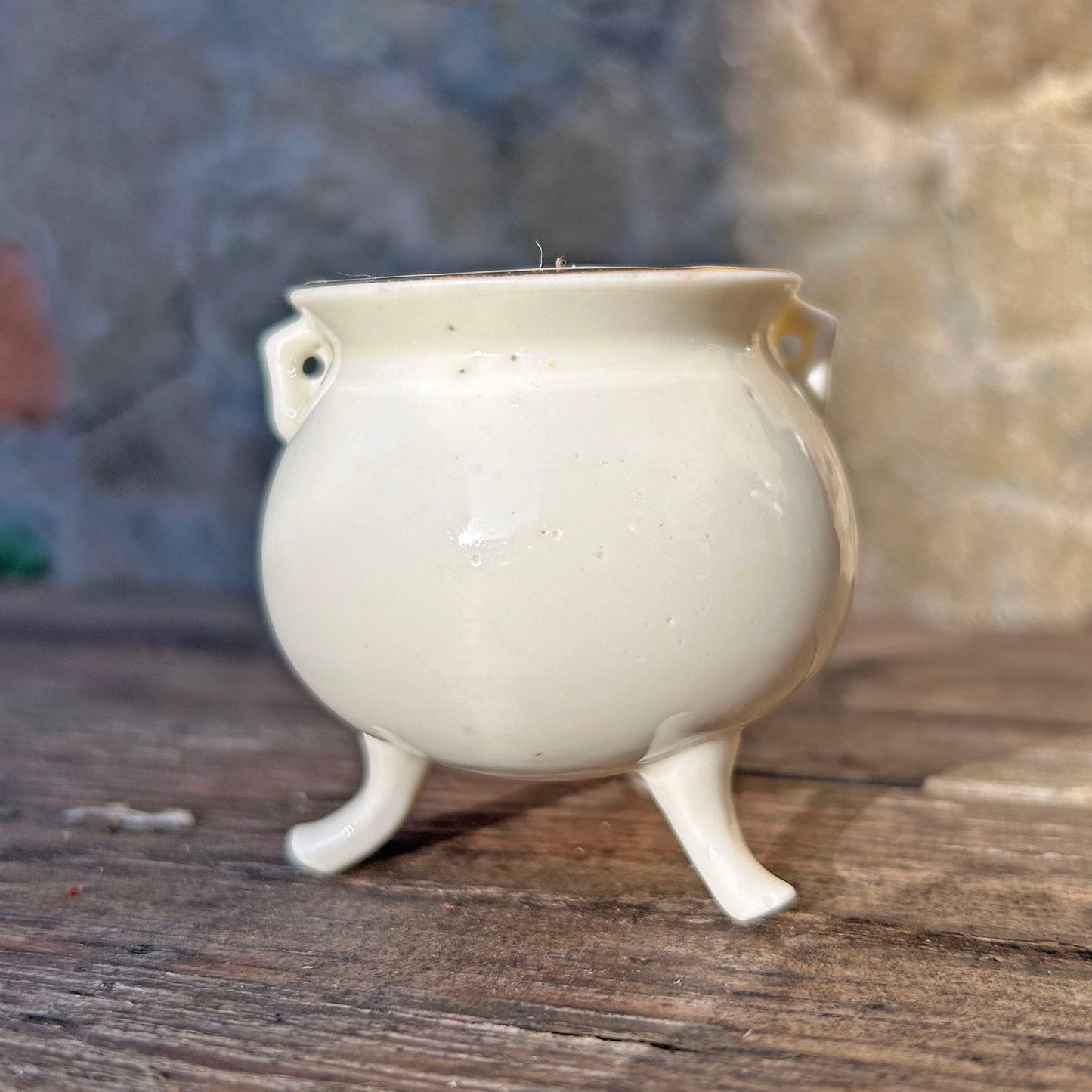 Miniature Cauldron - Crested China - Aberystwyth - Antique (Preloved)