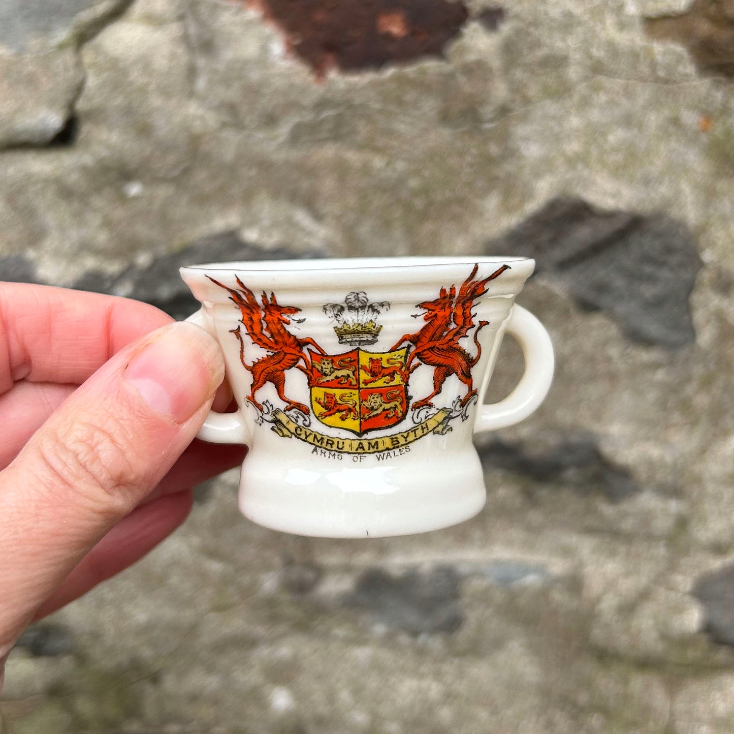 Miniature Cup - Crested China - W. H. Goss - Cymru am Byth - Antique (Preloved)
