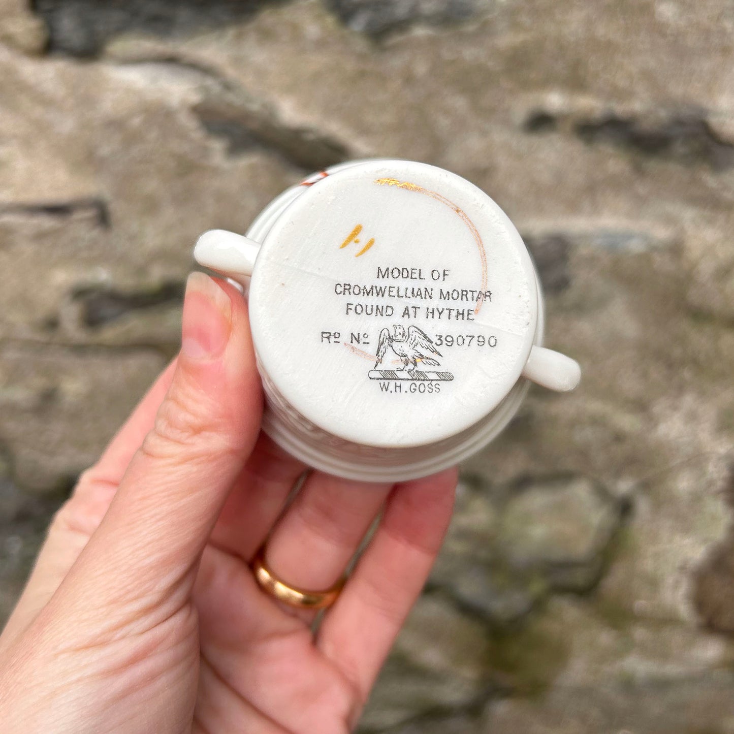 Miniature Cup - Crested China - W. H. Goss - Cymru am Byth - Antique (Preloved)