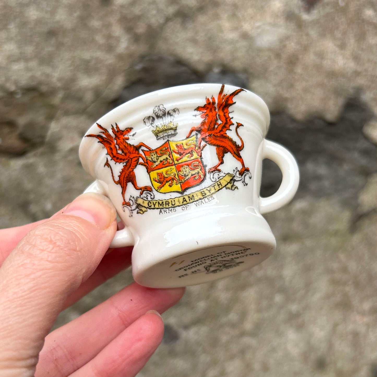 Miniature Cup - Crested China - W. H. Goss - Cymru am Byth - Antique (Preloved)