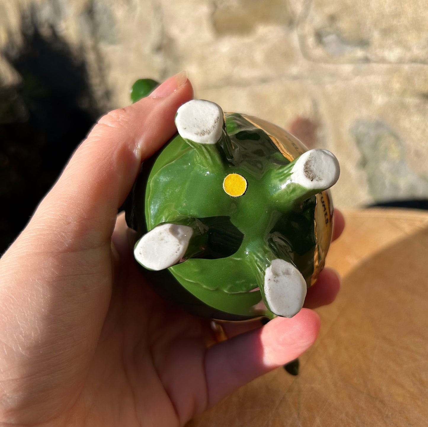 Miniature Green Teapot - Welsh Costumes - Antique Souvenir (Preloved)