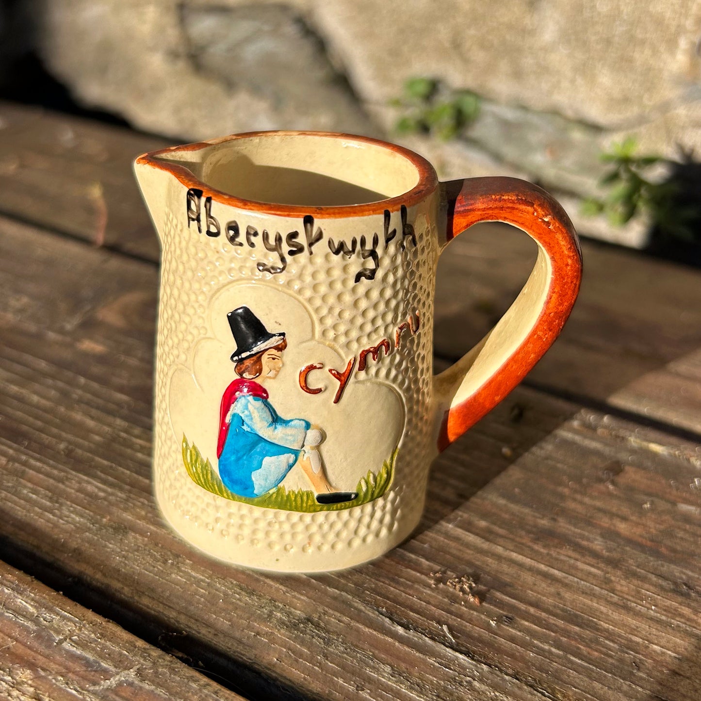 Miniature Jug - Welsh Lady / Aberystwyth Cymru - Vintage (Preloved)