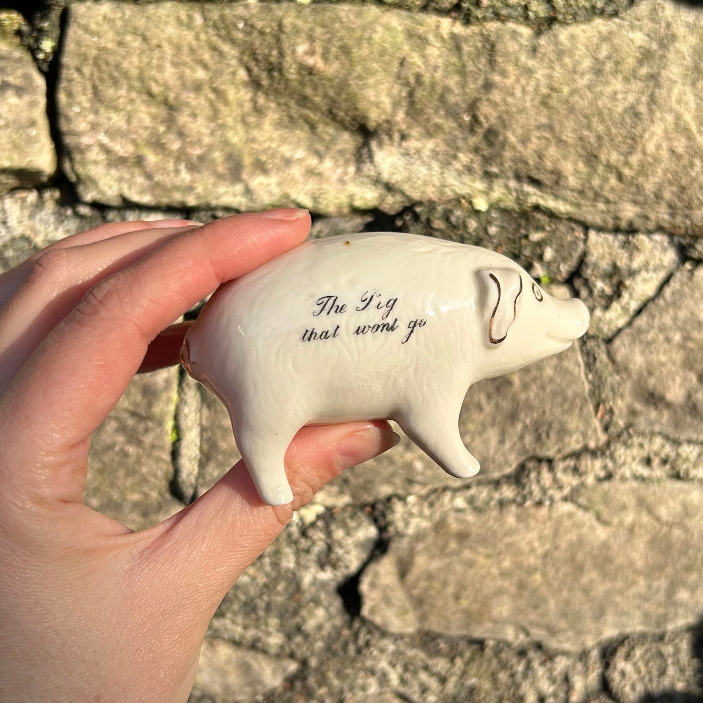 Miniature Pig - Crested Victoria China - Cymru am Byth - Antique (Preloved)