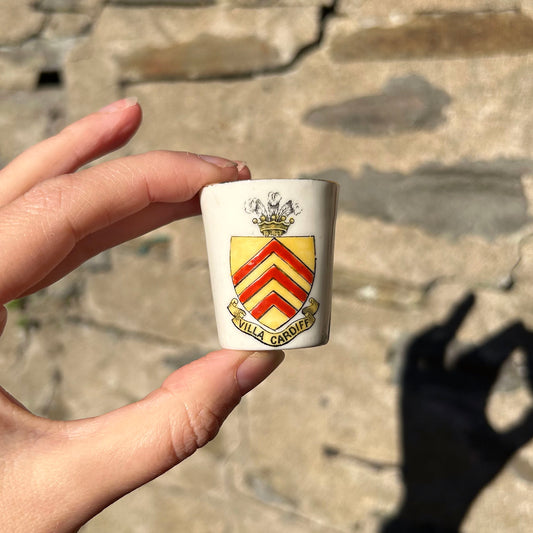 Miniature Pot - Crested China - Villa Cardiff - Antique (Preloved)