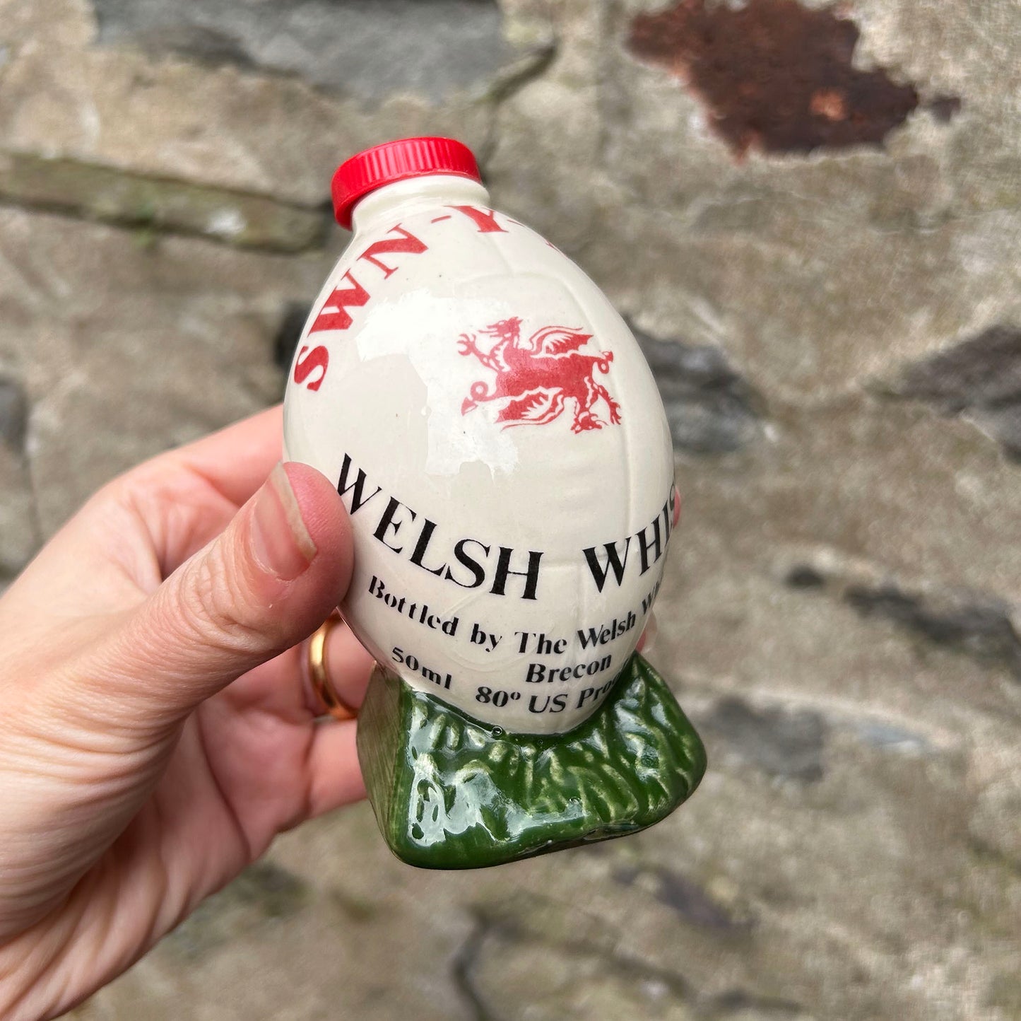 Miniature Rugby Ball - Swn-y-Mor - Welsh Whisky of Brecon - Vintage (Preloved)